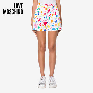 Love Moschino/莫斯奇诺  21春夏 女士 全身图标 弹力皮短裤
