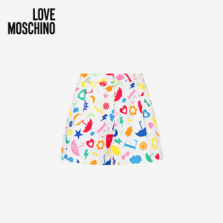 Love Moschino/莫斯奇诺  21春夏 女士 全身图标 弹力皮短裤