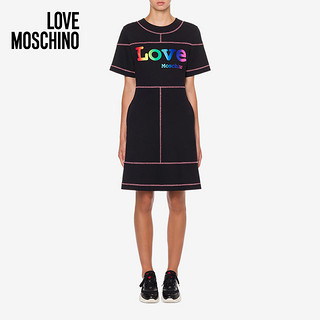 Love Moschino/莫斯奇诺  21春夏 女士 针织彩虹徽标加厚连衣裙