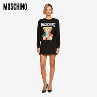 MOSCHINO/莫斯奇诺 21春夏 女士  ITALIAN泰迪熊印花针织棉连衣裙