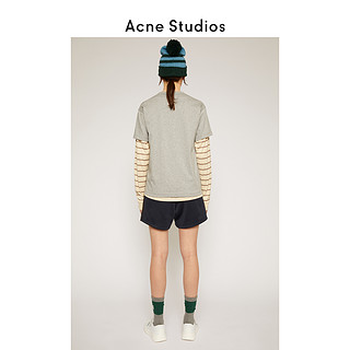 Acne StudiosFace 中性纯棉圆领灰色笑脸短袖T恤上衣 25E173-X92