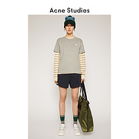 Acne StudiosFace 中性纯棉圆领灰色笑脸短袖T恤上衣 25E173-X92