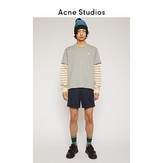 Acne StudiosFace 中性纯棉圆领灰色笑脸短袖T恤上衣 25E173-X92