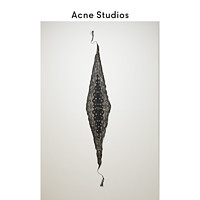 Acne Studios 2020新款黑色棉丝混纺窄版菱形头巾方巾 CA0050-900
