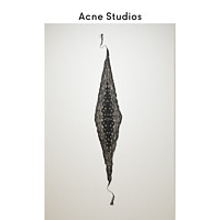 Acne Studios 2020新款黑色棉丝混纺窄版菱形头巾方巾 CA0050-900