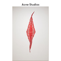 Acne Studios 2020新款红色棉丝混纺窄版菱形头巾方巾 CA0050-ACK