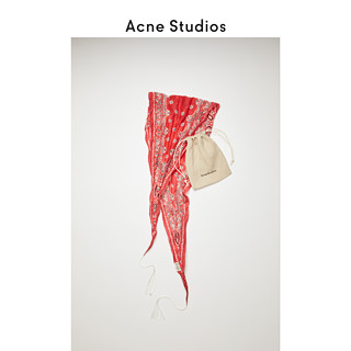 Acne Studios 2020新款红色棉丝混纺窄版菱形头巾方巾 CA0050-ACK