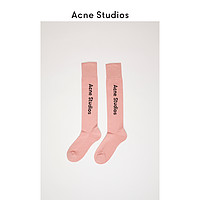 Acne Studios 2020秋冬新款情侣粉色徽标提花长筒袜 C80059-415