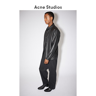 Acne Studios 2020秋冬新款简约黑色羊皮夹克外套皮衣B70072-900
