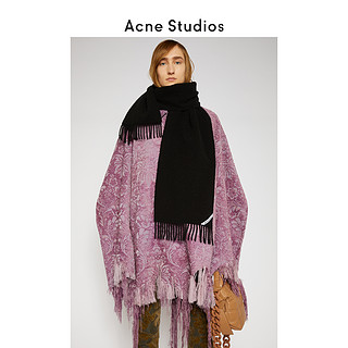 Acne Studios 2020秋冬新款黑色简约起绒流苏羊毛围巾 CA0083-900