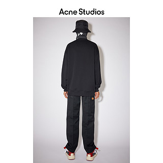 Acne Studios2021早春新款金属感笑脸印花圆领黑色卫衣CI0068-900