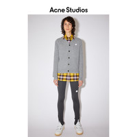 Acne Studios 2021早春新款麻灰色FACE羊毛V领开衫毛衣C60024-990