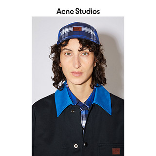 Acne Studios 2021早春新款休闲蓝白格纹笑脸棒球帽潮 C40128-CL1