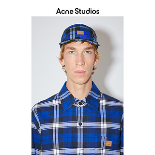 Acne Studios 2021早春新款休闲蓝白格纹笑脸棒球帽潮 C40128-CL1