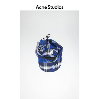 Acne Studios 2021早春新款休闲蓝白格纹笑脸棒球帽潮 C40128-CL1