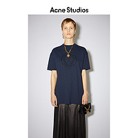 Acne Studios 2021早春新款宽松海军蓝刺绣T恤短袖上衣AL0203-BG3