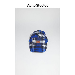 Acne Studios 2021早春新款休闲蓝白格纹笑脸棒球帽潮 C40128-CL1