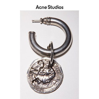 Acne Studios 2021新款银色不对称钱币耳饰复古耳环 C50196-BWF