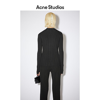 Acne Studios 2021春季新款黑色修身简约罗纹立领毛衣 A60253-900
