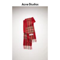 Acne Studios 2021春夏新款百搭红色羊毛混纺格纹围巾 CA0118-ACK