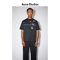 Acne Studios2021春季新款黑色个性印花纯棉短袖T恤 BL0253-900