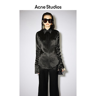 Acne Studios 2021春季新款复古百搭收腰黑色长袖衬衫 AC0344-900