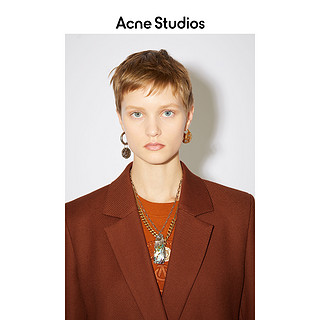 Acne Studios 2021春季新款棕色双排扣毛呢大衣中长款 A90340-295