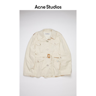 Acne Studios 2021春季新款奶油米色收腰棉质大衣外套 A90347-AEB