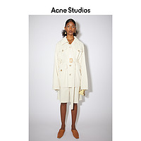 Acne Studios 2021春季新款奶油米色收腰棉质大衣外套 A90347-AEB