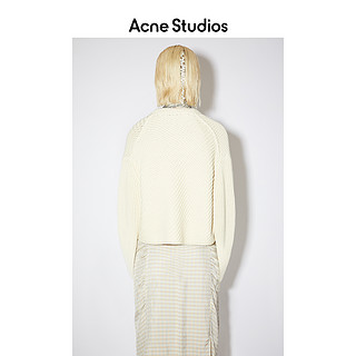 Acne Studios 2021春季新款米色短款V领针织衫毛衣女 A60251-AEB