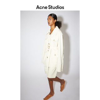 Acne Studios 2021春季新款奶油米色收腰棉质大衣外套 A90347-AEB