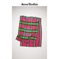 Acne Studios 2021春季新款玫红色格纹羊毛围巾披肩 CA0082-CNT