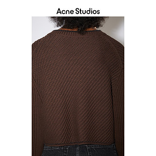 Acne Studios 2021春季新款深棕色V领短款针织毛衣女 A60251-ADM