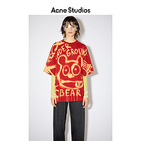 Acne Studios 2021春季红色宽松个性印花T恤女AL0207-ACI