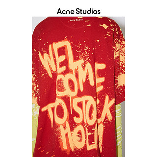 Acne Studios 2021春季红色宽松个性印花T恤女AL0207-ACI