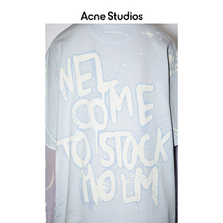 Acne Studios 2021春季浅蓝色宽松潮流印花T恤AL0207-AAV
