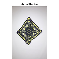 Acne Studios 2021春季新款洋气黑黄色涡纹丝巾小方巾 CA0121-BWX