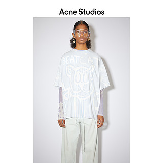 Acne Studios 2021春季浅蓝色宽松潮流印花T恤AL0207-AAV