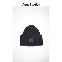 Acne Studios Face2021春季新款黑色笑脸针织毛线帽潮 C40135-900