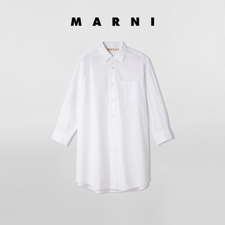 MARNI早秋系列2020新款女士白色中长款长袖衬衫