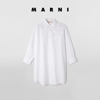 MARNI早秋系列2020新款女士白色中长款长袖衬衫
