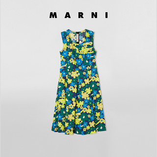 Marni2021新款早春七色花印花连衣裙