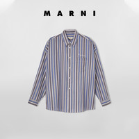 Marni2021新款早春系列男士棉质斜纹布条纹衬衫