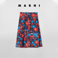 Marni2021新款早春女士七色花印花半身裙