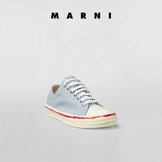 Marni2021新款早春GOOEY浅蓝色帆布鞋