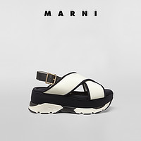 Marni2021新款早春系列女士白色功能面料凉鞋