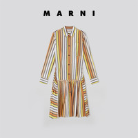 Marni 2021新款早春系列条纹大裙摆连衣裙