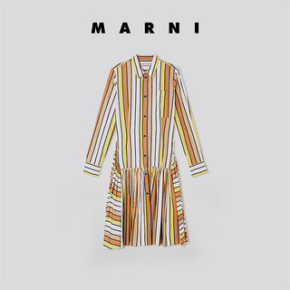 Marni 2021新款早春系列条纹大裙摆连衣裙