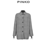 PINKO女装复古流苏装饰威尔士格纹短外套1N12MB8051