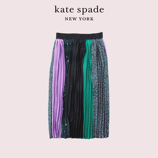 kate spade ks 拼色波普点印花混合弹性裙腰百褶裙中长裙半身裙